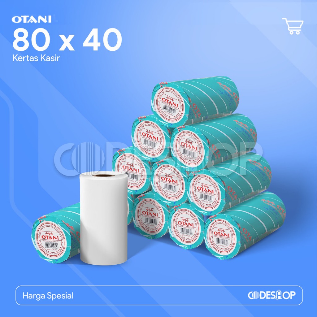 กระดาษความร้อน 80 x 40 / 80x40 มม. / 80x40 มม. ใบเสร็จรับเงินแคชเชียร์ความร้อน