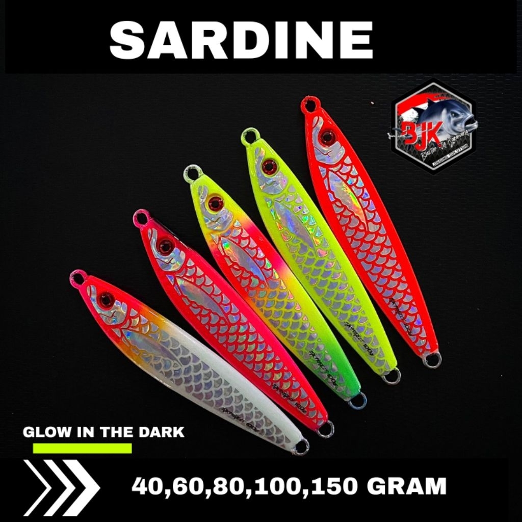 METAL JIG SARDINE SCALES UV 40g ถึง 100g เหยื่อตกปลา BJK