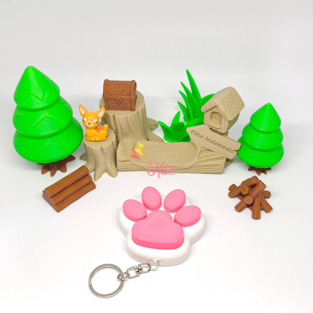 GANTUNGAN [KITE.ID] พวงกุญแจแมว Fidget Clicker Paw - Clicker Paw - Fidget Clicker - Cat Paw - พิมพ์ 