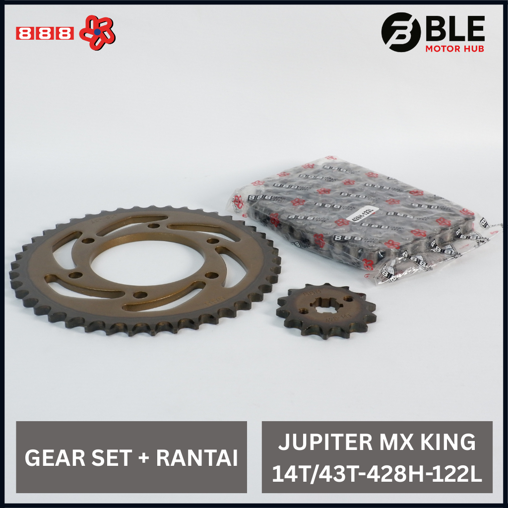 888 ชุดเกียร์ครบชุดสําหรับ Jupiter MX King 14T - 42T 428H 122L | BLE มอเตอร์ฮับ