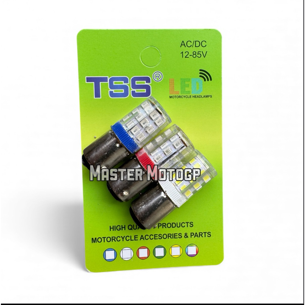 MERAH หลอดไฟ LED กระจก DC super bright TSS สีแดงสีฟ้าสีขาว LED stop โคมไฟ GLASS Running TSS รถจักรยา