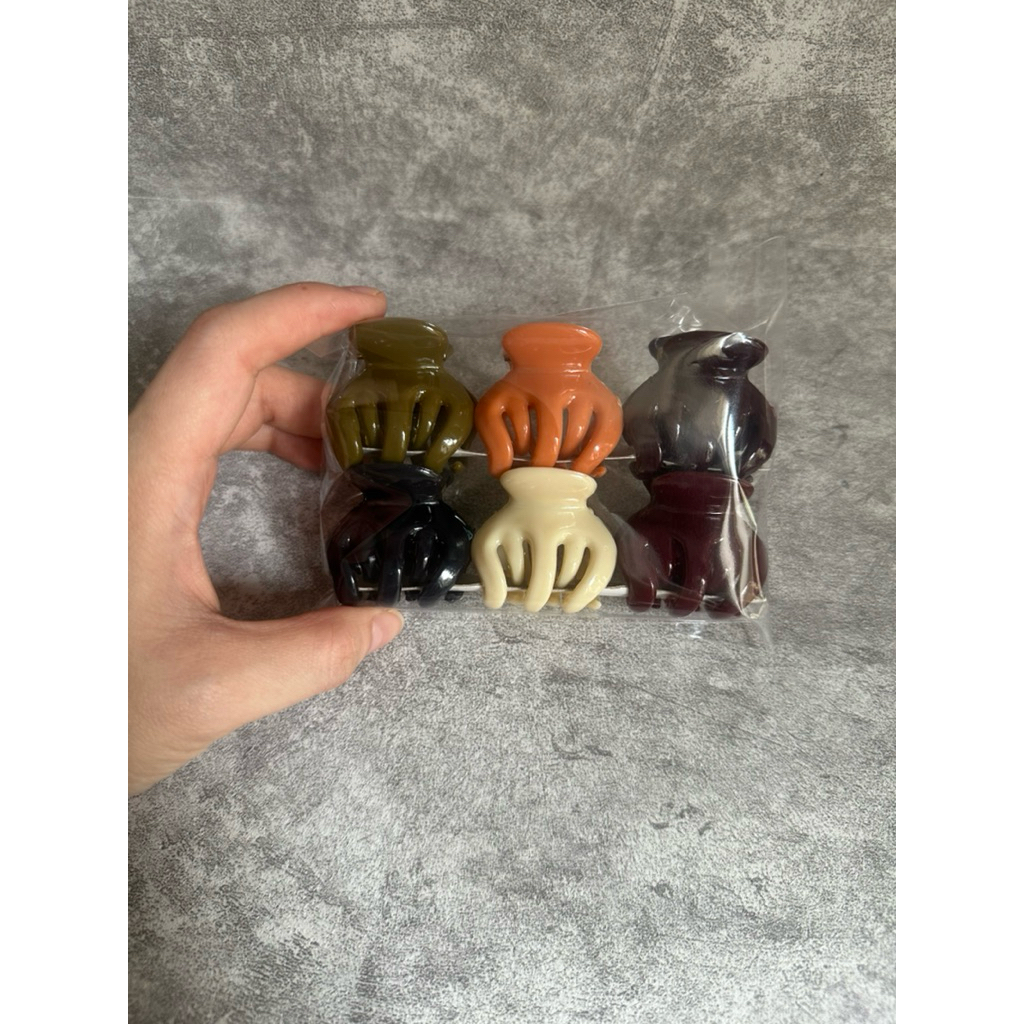 Solve 6PCS กิ๊บติดผมขนาดเล็กขนาดเล็ก 3 ซม. กิ๊บติดผมขนาดเล็กผู้หญิงเกาหลีกรงเล็บผม