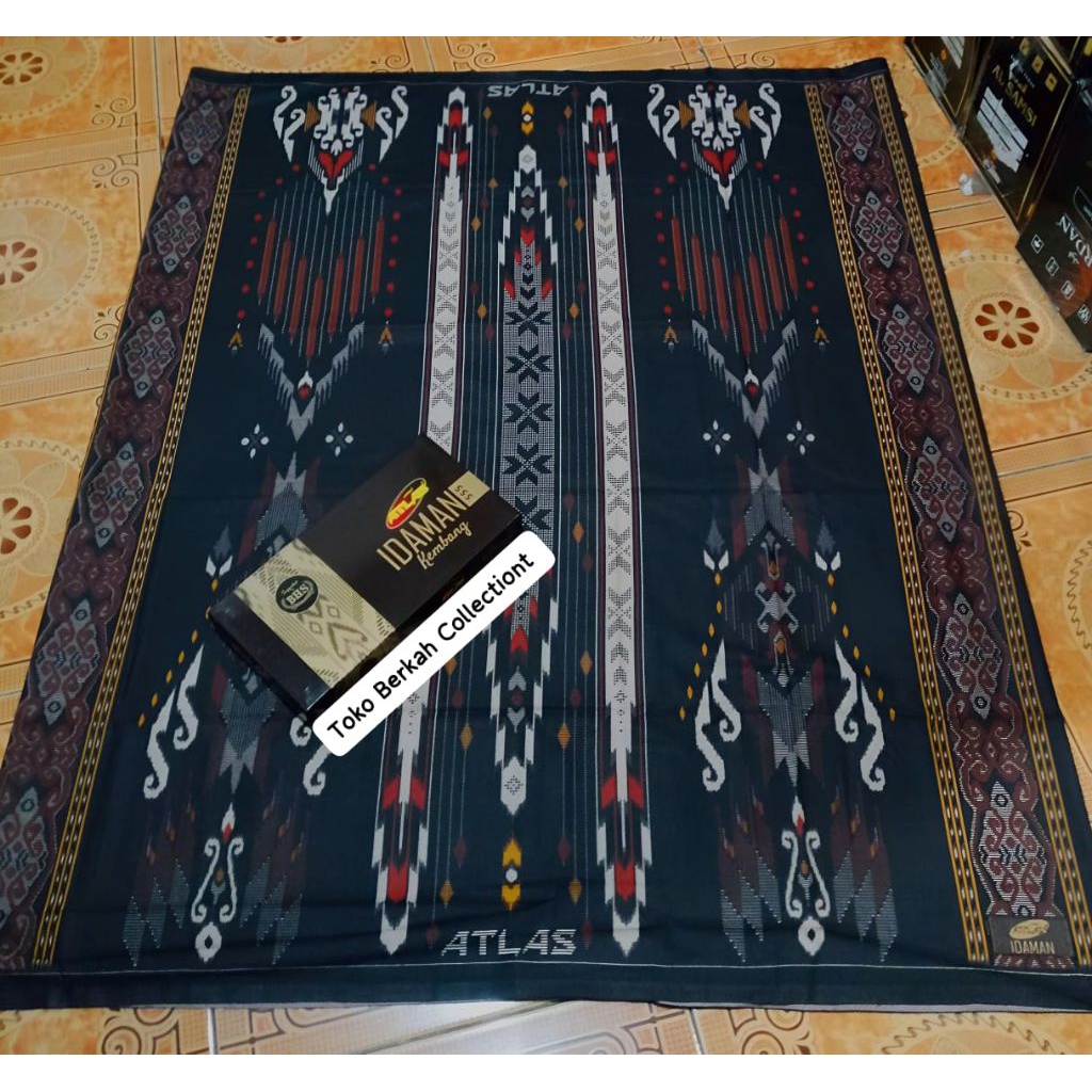 Atlas Sarong with Bhs Motif, Black Series ล่าสุด, Ramadan Santri Sarong, Atlas Sarong, Idaman Kembang Black Series, ผ้าซิ่นผู้ชายสําหรับผู้ใหญ่, ผ้าซิ่น Atlas สีดําล่าสุด