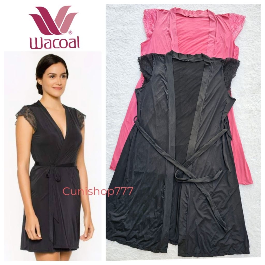 KIMONO WACOAL MOOD IN 4031 OUTER LINGERIE BLACK PINK SOFT IN4031