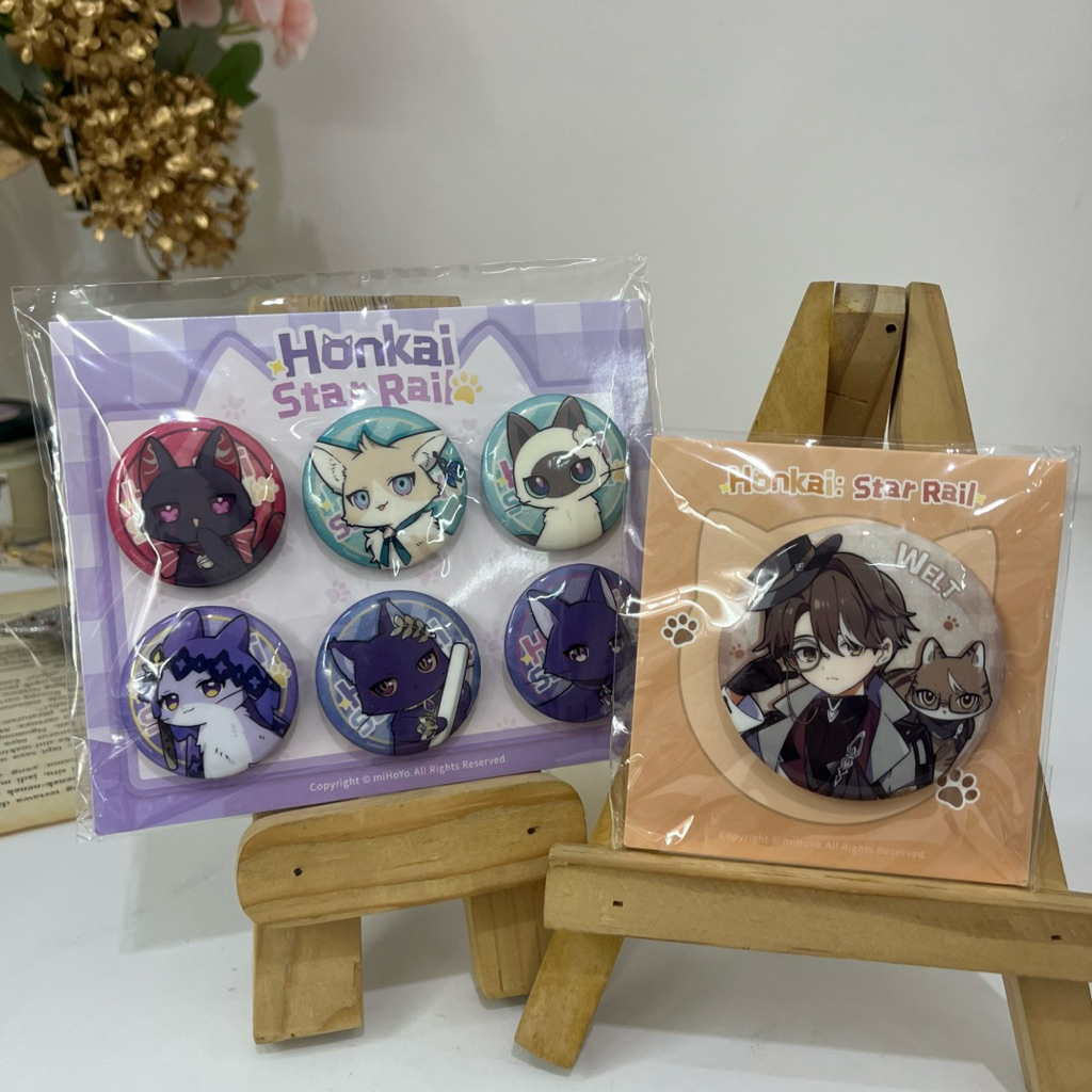 อย่างเป็นทางการ Honkai Star Rail HSR ชุดแมวน้อยและป้ายในวัยเด็ก Sparkle Ruan Mei Black Swan Dr Ratio