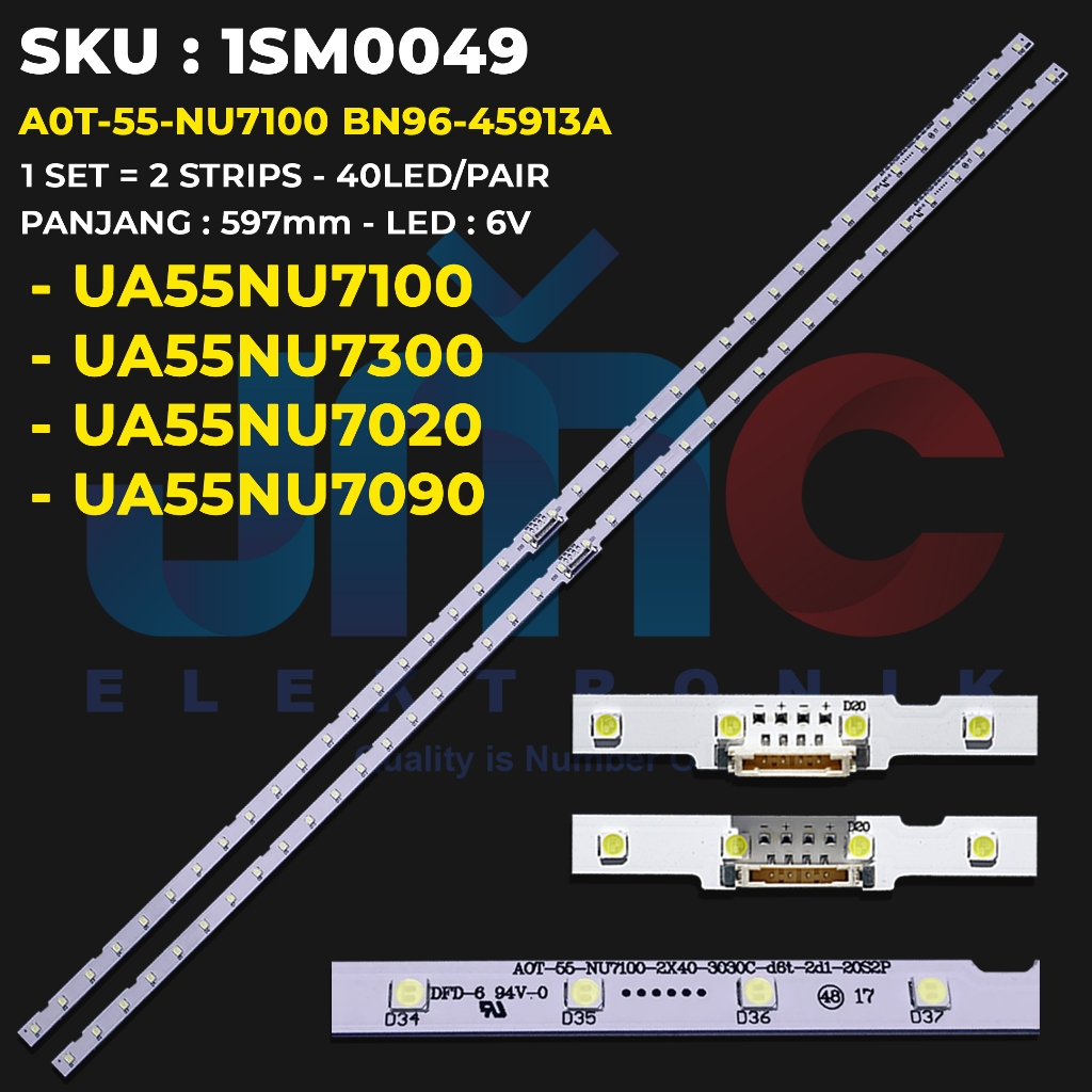 SAMSUNG ไฟแบ็คไลท์ทีวี 55 นิ้ว UA55NU7100 UA55NU7090 55NU7020 UA55NU7300 UA55RU7100