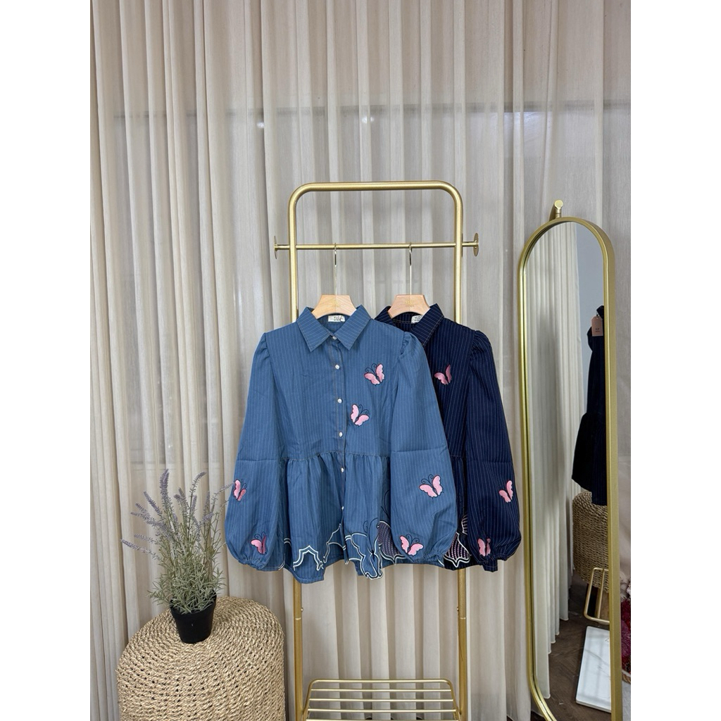 พร้อม SHIP YLC 1979 TWILL BUTTERFLY EMBROIDERY