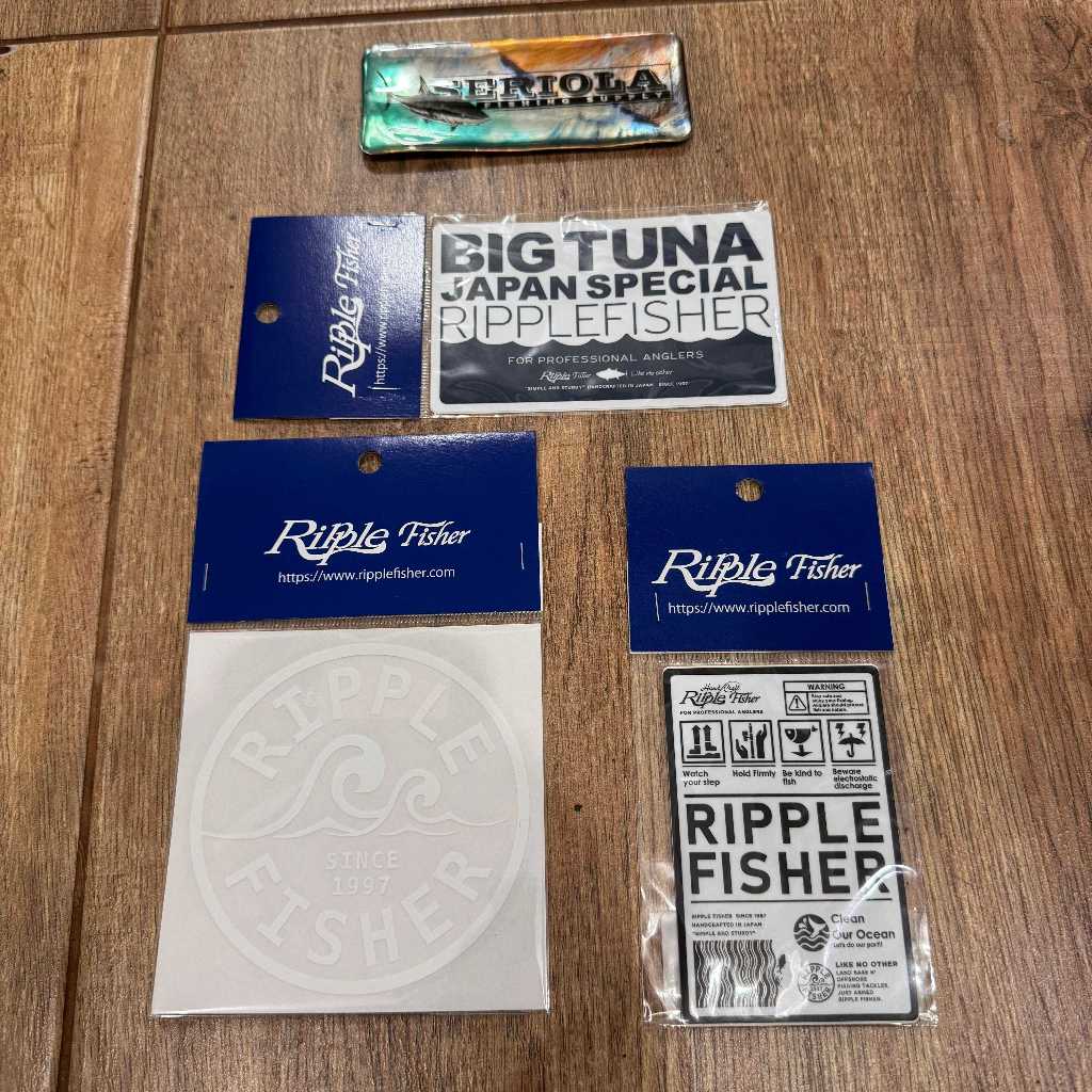 RIPPLE FISHER BIG TUNA STICKER, LABEL STICKER (S), สติ๊กเกอร์ตัด WAVE (สีขาว / น้ําเงิน), สติ๊กเกอร์โดม,