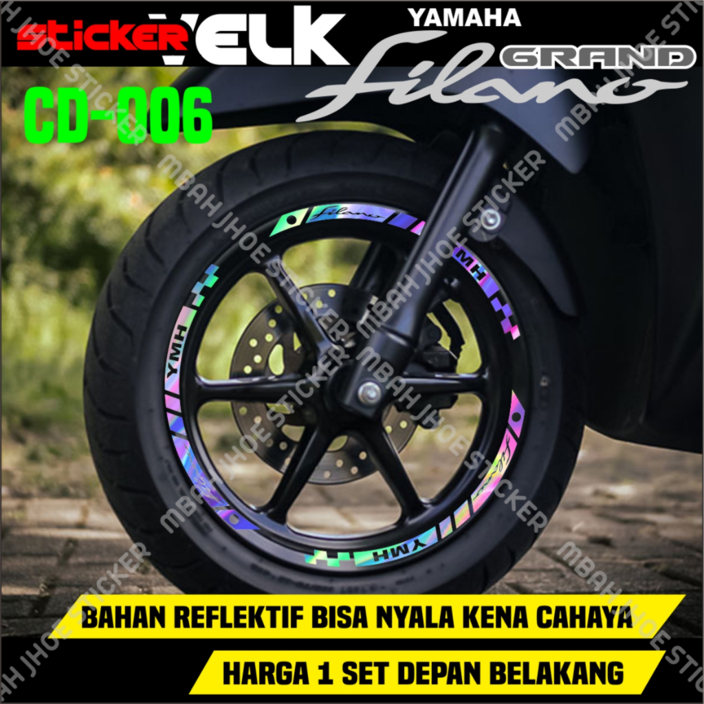YAMAHA FILANO สติ๊กเกอร์ตัดมอเตอร์ไซค์ 1 ชุด FRONT AND REAR CD-006