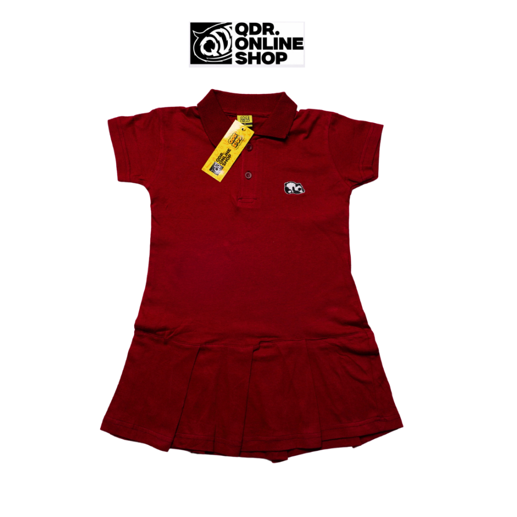 QDR Onlineshop Polo Dress Ruffle Premium ชุดเย็บปักถักร้อยสําหรับเด็กผู้หญิงอายุ 2 - 12 ปี