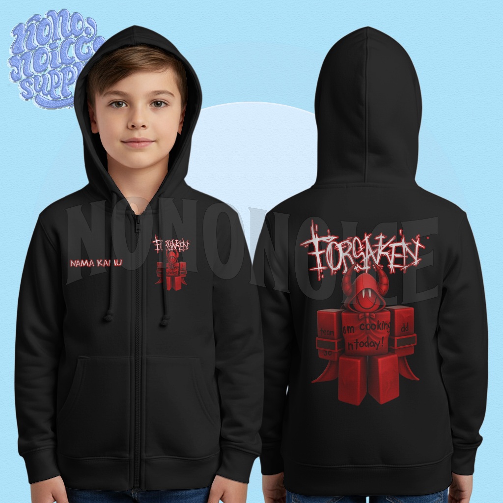 Roblox Forsaken cOOlkid เด็กซิป Hoodie/Roblox Forsaken เด็กซิปแจ็คเก็ตฟรีทีม Coolkid ชื่อ