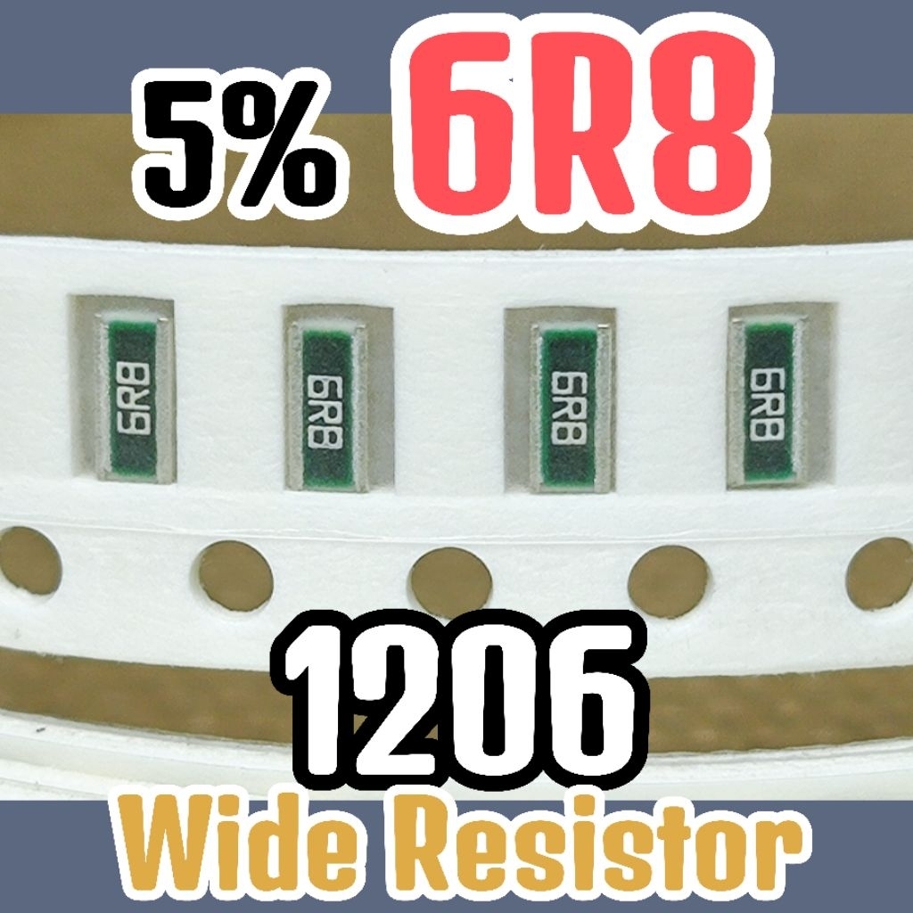 10 ชิ้นชิป WIDE RESISTOR smd 6R8 5% ขนาด 1206 3216 (WIDE) 6.8ohm 6.8 ohm 6.8 โอห์ม 6.8 โอห์ม