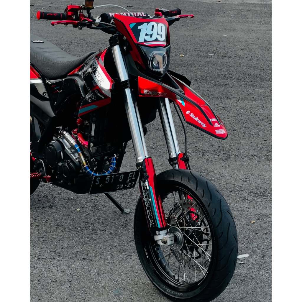 MERAH DECAL STICKER WR 155R RED SUPER GLOSSY การออกแบบล่าสุดฟรี RIQWES