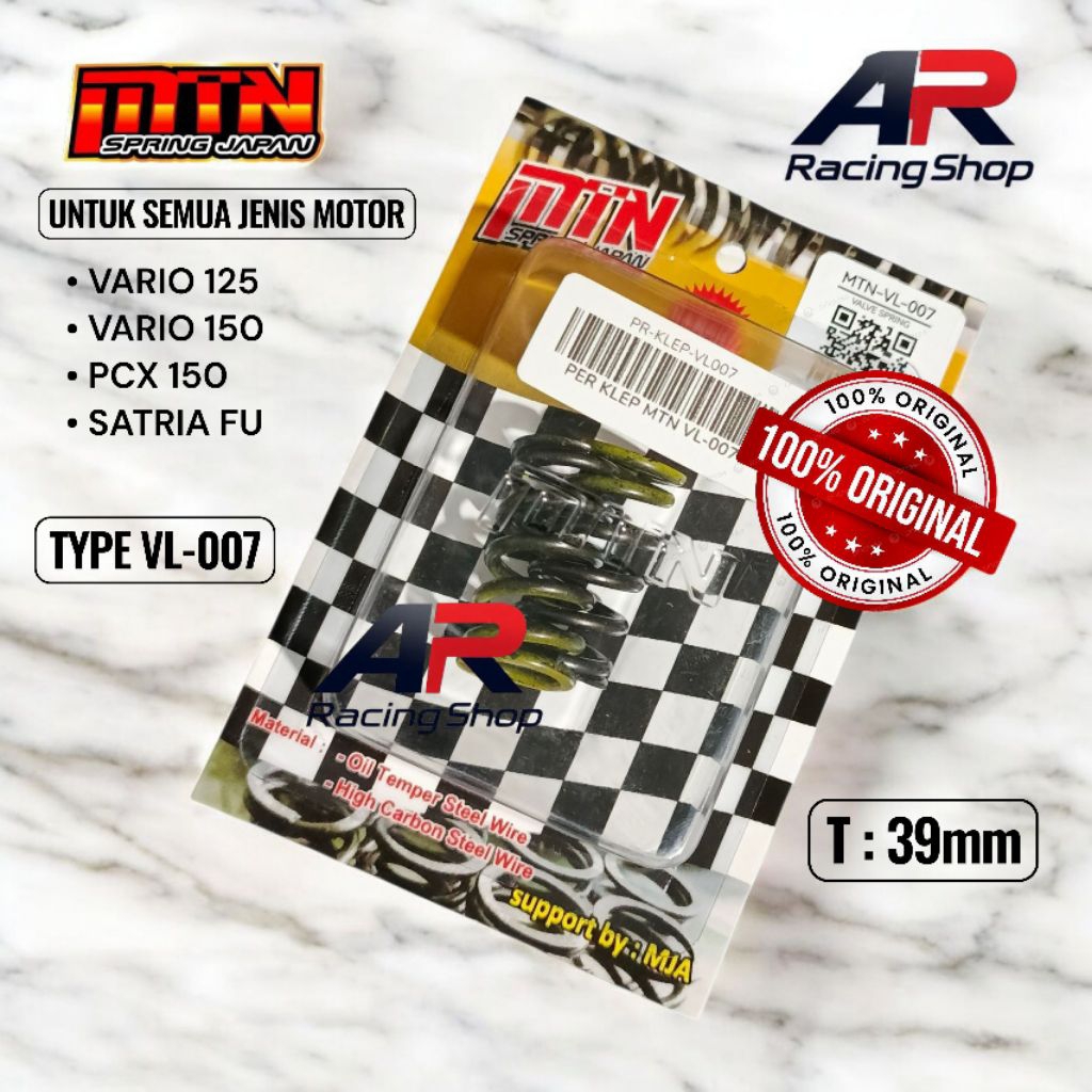 MTN VALVE SPRING TYPE VL-007 HEIGHT 39MM VARIO 125/150-PCX 150-SATRIA FU ORIGINAL MTN SPRING JAPAN