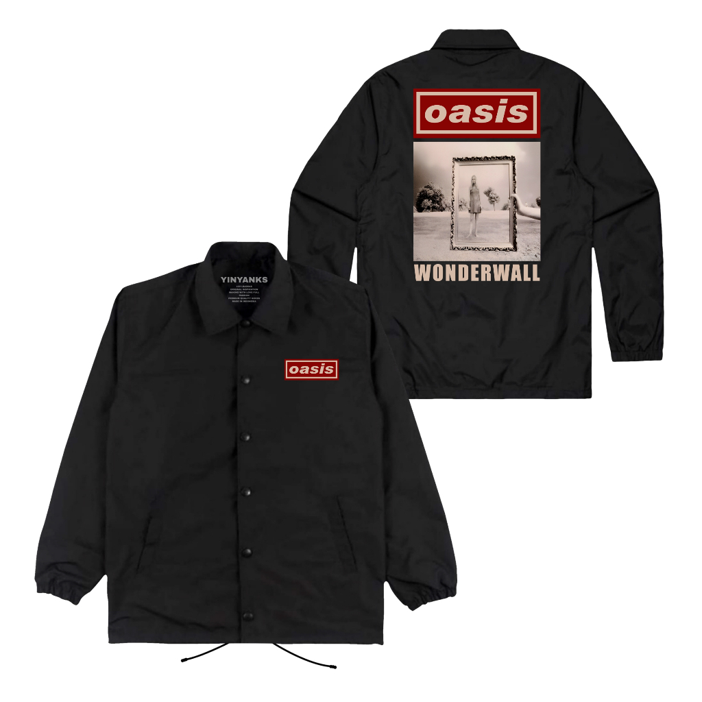 The Getooxs Jacket Coach Oasis Wonderwall Jacket Unisex สีดํา