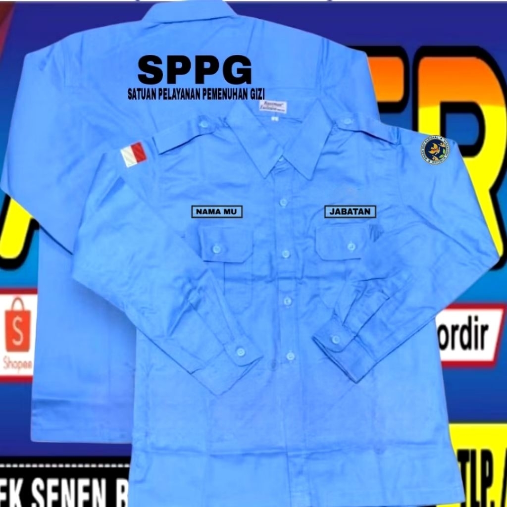 KEMEJA ล่าสุดปัก pul เสื้อ SPPG เสื้อ BGN เสื้อ BGN Pdh BGN Pdl BGN เสื้อทํางาน BGN เสื้อทํางาน BGN 