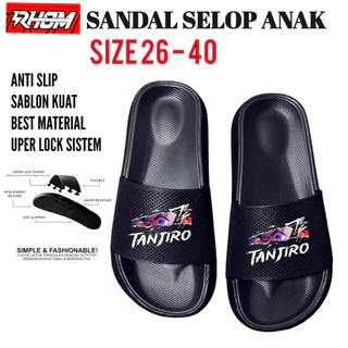 DEMON SLAYER รองเท้าแตะเด็กตัวอักษรขนาด 26-35 Unisex