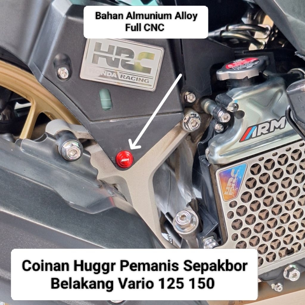 เหรียญ Manisan ด้านหลัง Fender Vario 125 & 150 เหรียญ Huggr Air Blade อลูมิเนียมวัสดุ CNC Anti-Rust PNP สําหรับ Vario 125 150 รถจักรยานยนต์