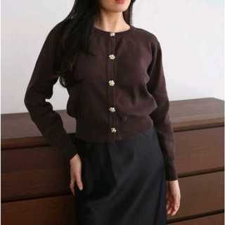 Cardigan Kancing Bunga Import Atasan Wanita Knitwear Outer Cardigan sweater Fit