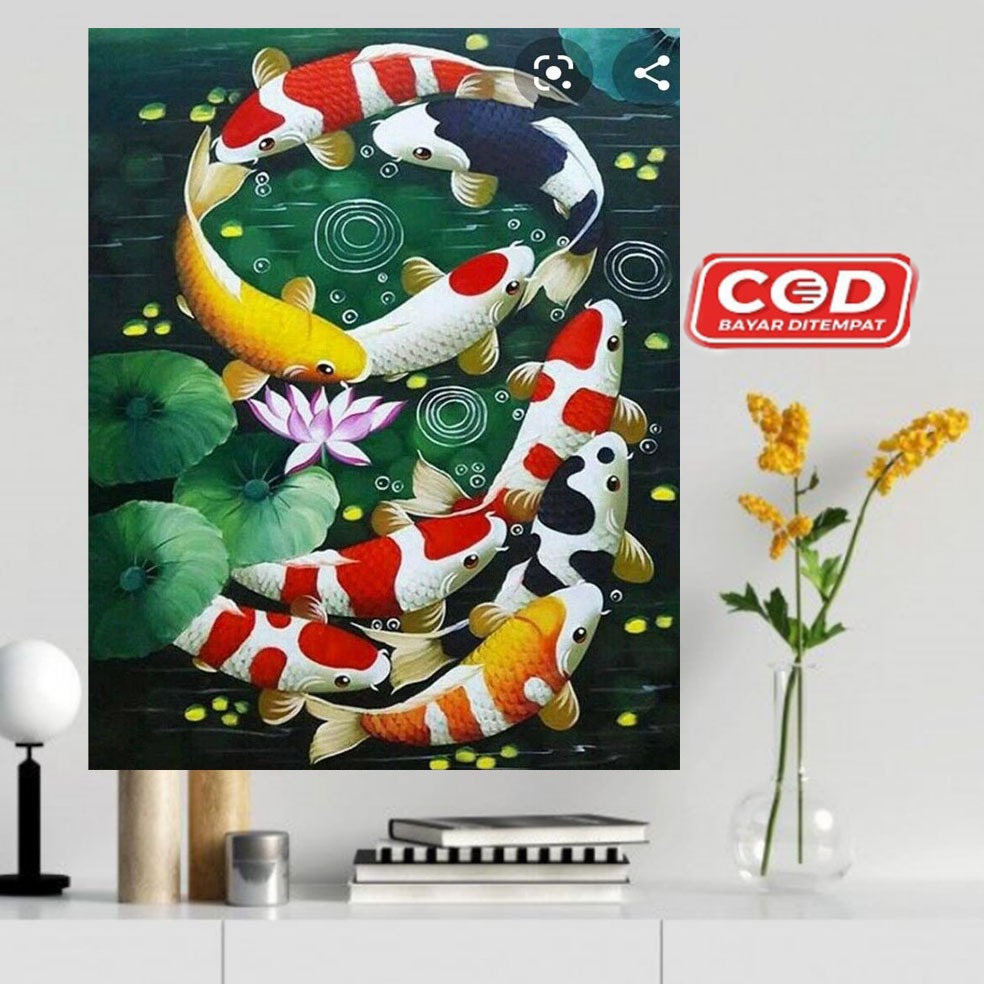 KOI FISH WALL DECORTATIONS 9/FANGSHUI KOI FISH WOODEN POSTER 9/HOME WALL DISPLAY/WALLDECOR
