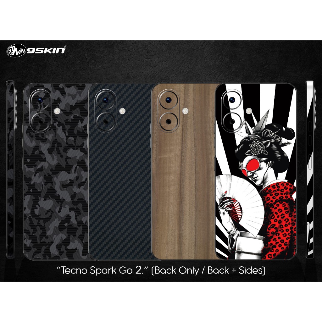 9skin Tecno Spark Go 2 Back Case Skin Custom Carbon Leather Special Texture