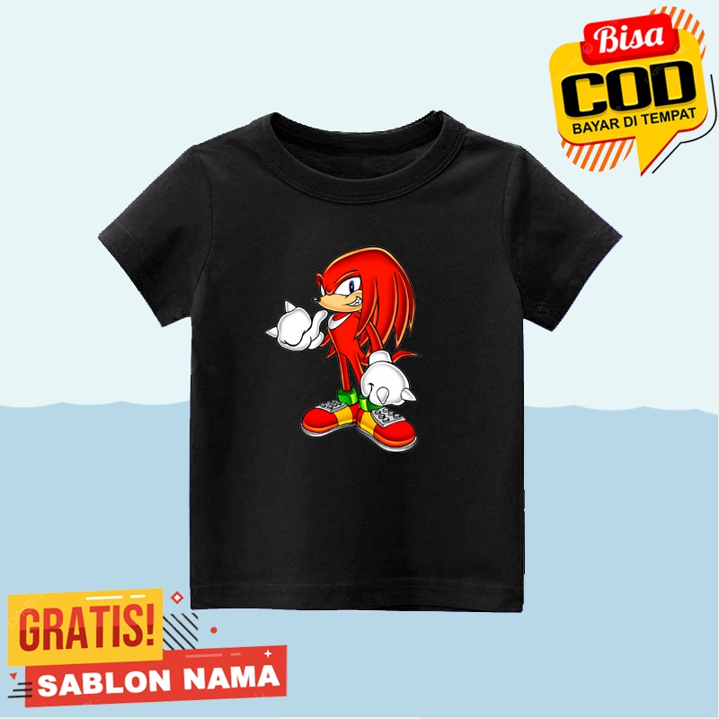 เสื้อยืดเด็ก Sonic Knuckles The Echidna - พิมพ์ชื่อฟรี