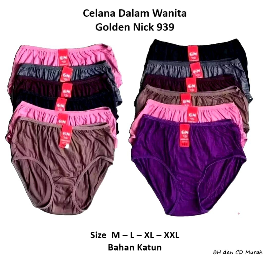 กางเกงชั้นในสตรี 6 ชิ้น cd gold nick 939