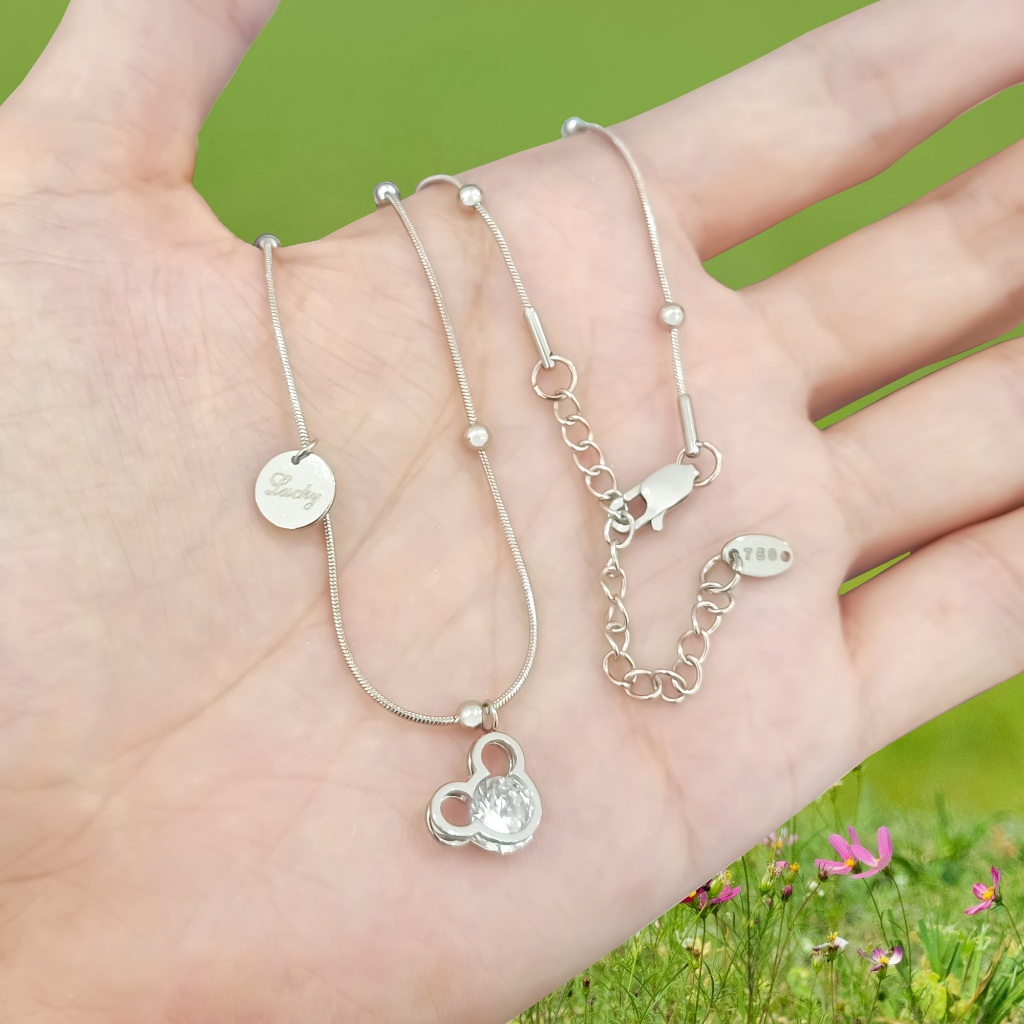 [GEMATA] ไทเทเนียม Miki Eel สร้อยคอ Silver Titanium Premium Anti-Rust และ Anti-Fade