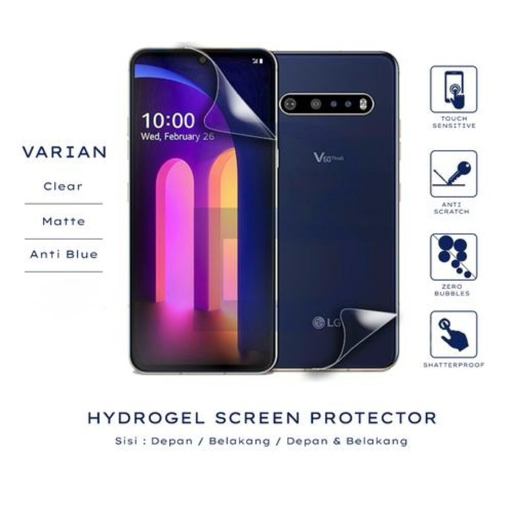 LG V60 ThinQ 5G V40 V50s G8X G7 G8 ไฮโดรเจลหน้าและหลัง