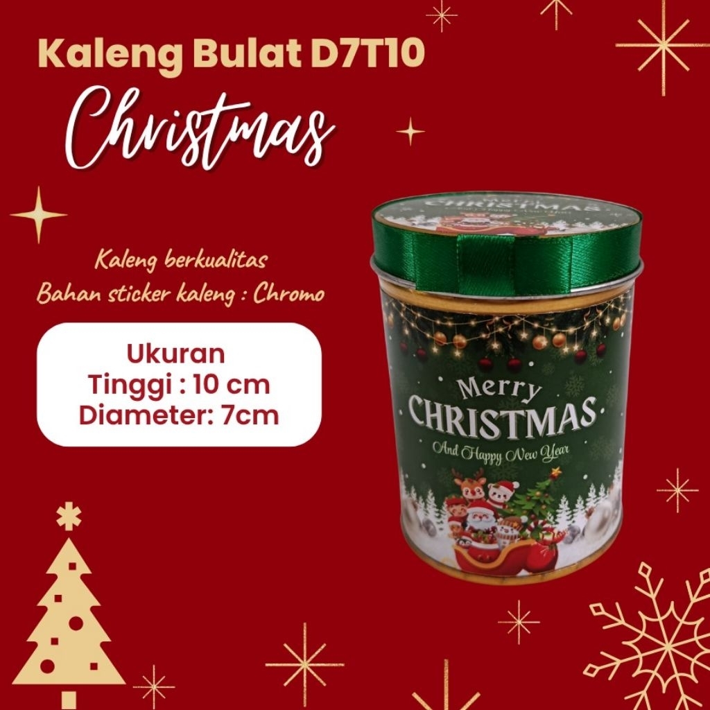 HIJAU ขวดคุกกี้ดีบุกคริสต์มาสทรงกลม D7T10 สีเขียว by Hapunni Collection