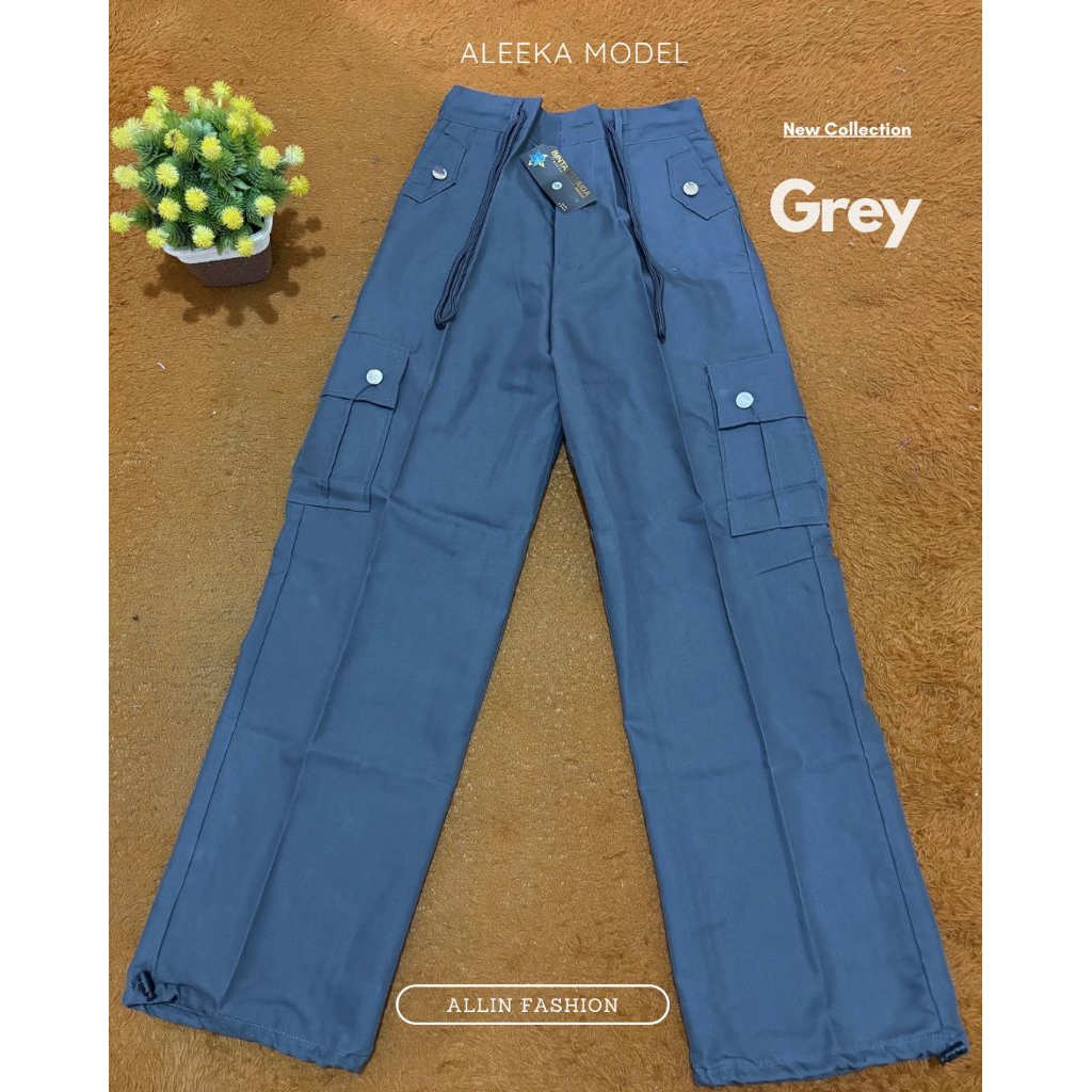 ALLIN - กางเกงขายาวผู้หญิง CARGO PANTS 713 WIDE LEG LOOSE MODEL BY ALLIN
