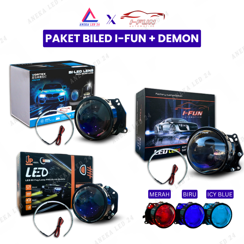 I-FUN BILED 12V VORTEX AND SPECTRA BUNDLING PACKAGE พร้อม DEMON EYES