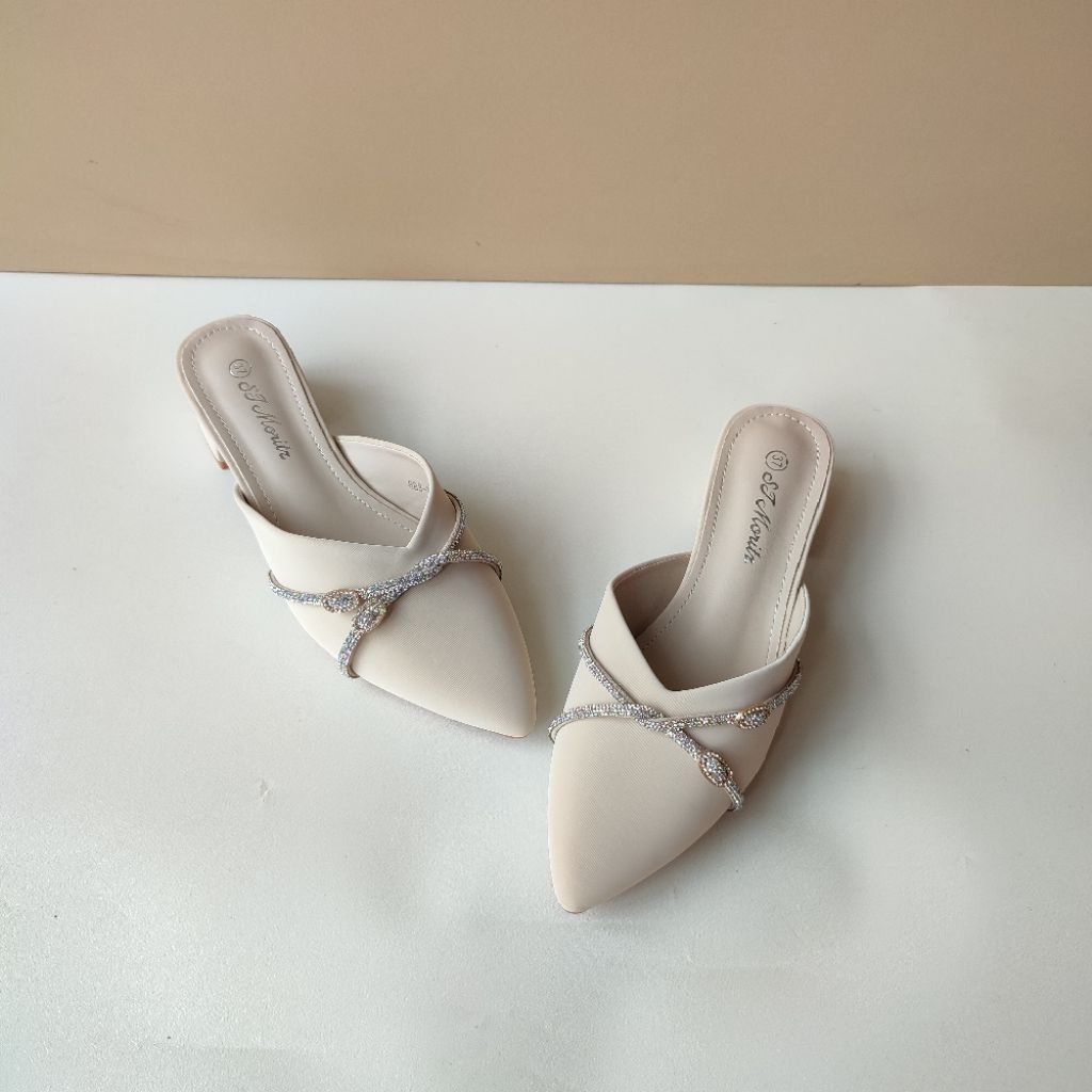 ST MORITZ 888-719 BEIGE PARTY SANDALS PARTY SHOES SLOP SANDALS