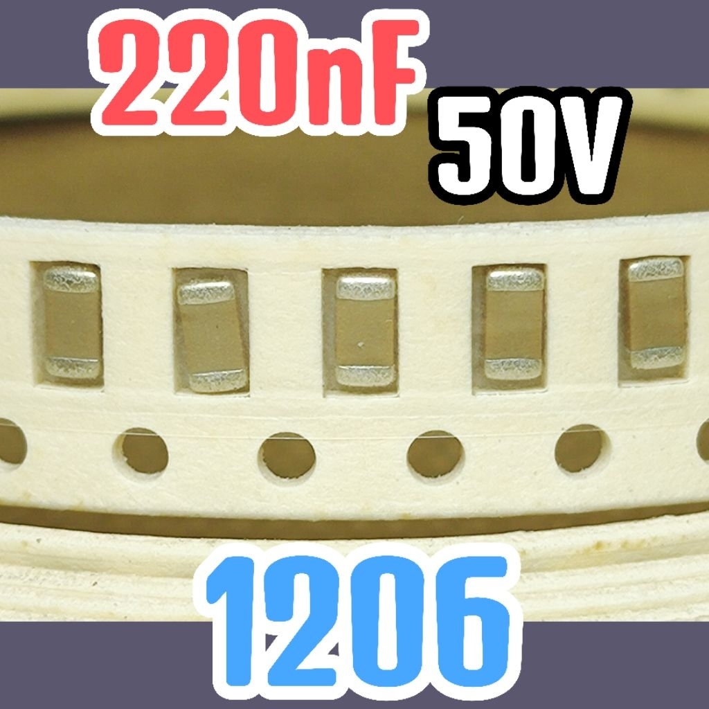 10pcs ตัวเก็บประจุเซรามิค SMD 50V 220nF 50v 0.22uF 0.22uF 50 โวลต์ 1206 3216 Multilayer
