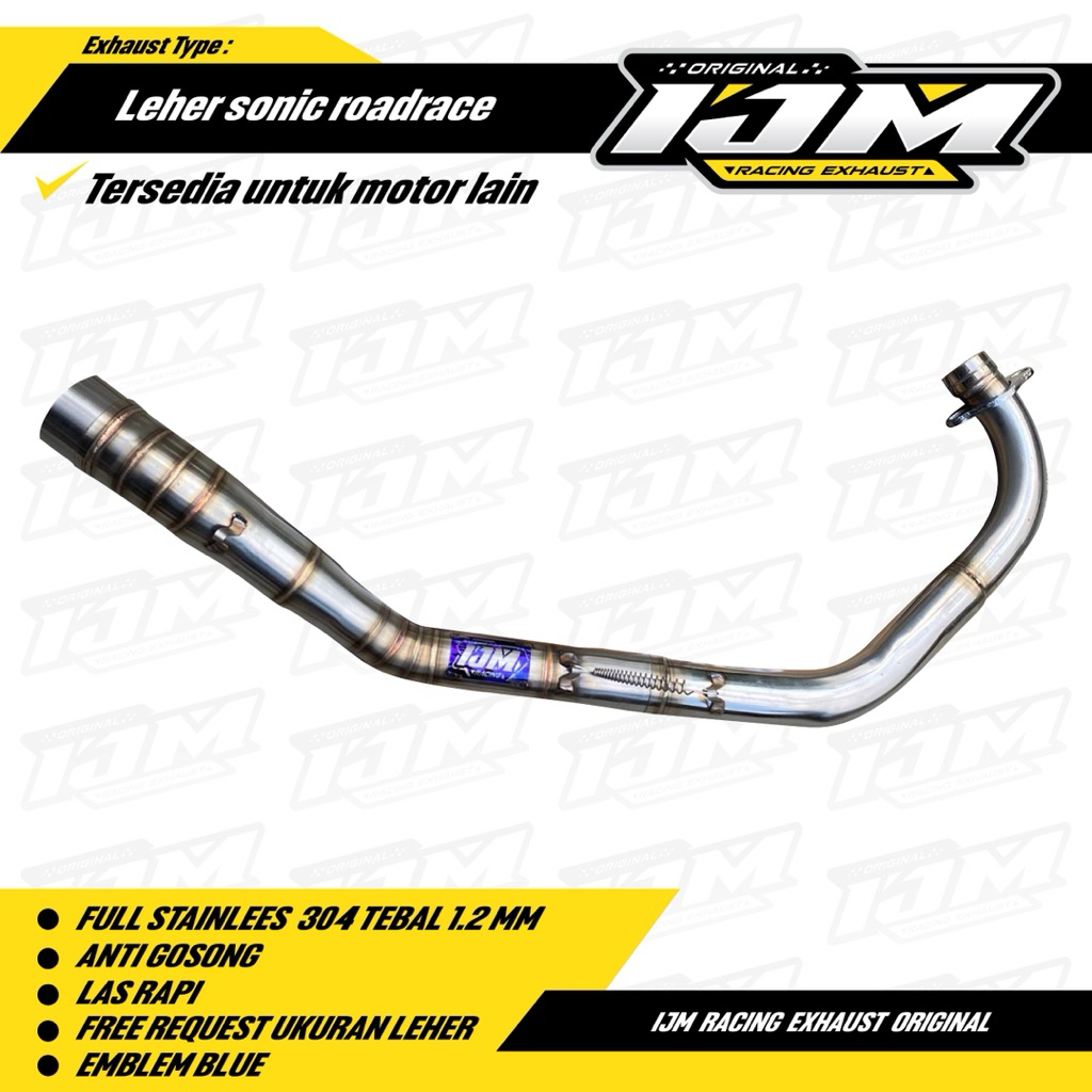 คอท่อไอเสีย ijm ดั้งเดิม วัสดุ 304 หนา 1.2 ทนเผา รุ่นแข่งถนน sonic cb150r, vixion, mx king, mxnew, m