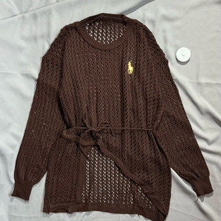 Zie Atasan Sweater Rajut olop Wanita Jaring tali - Outer Knit Tali korean style