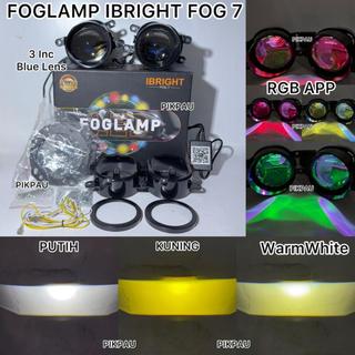 SEPASANG FOGLAMP IBRIGHT FOG 7 Devil RGB App 3 Inc Blue Lens All Weather
