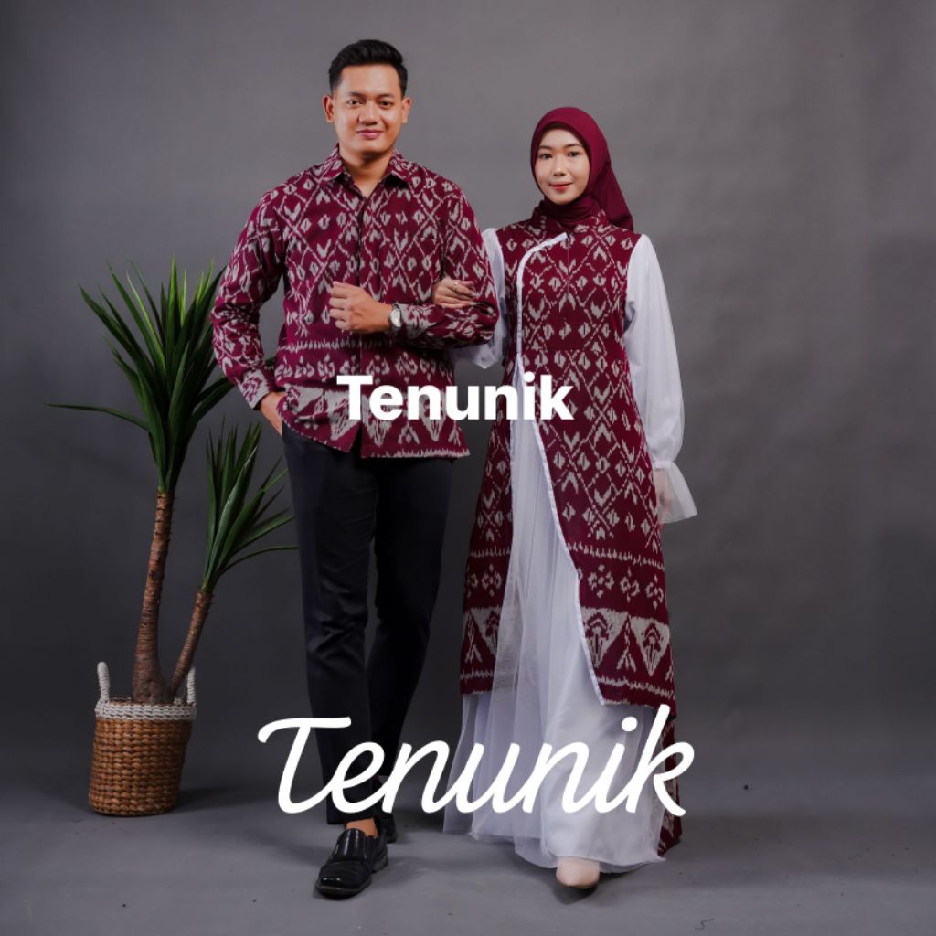 TENUNIK - LARISA WHITE RED COUPLE WOVEN CLOTHES - WOVEN CLOTHES - WOVEN COUPLE CLOTHES - COUPLE CLOT