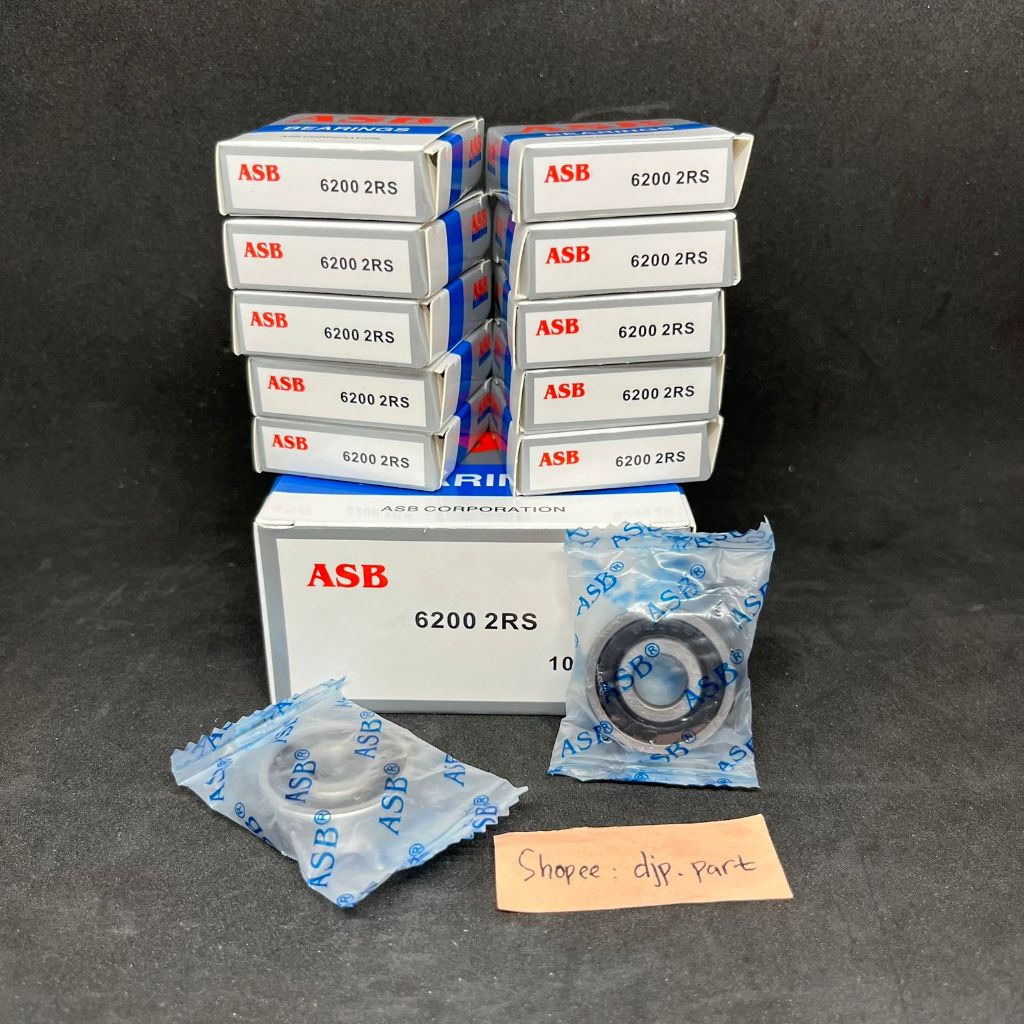(PRICE 10 ชิ้น) BEARING 6200 2RS "ASB" MOTORCYCLE GEAR WHEEL BEARING LAKER 6200 2RS IRON CAP