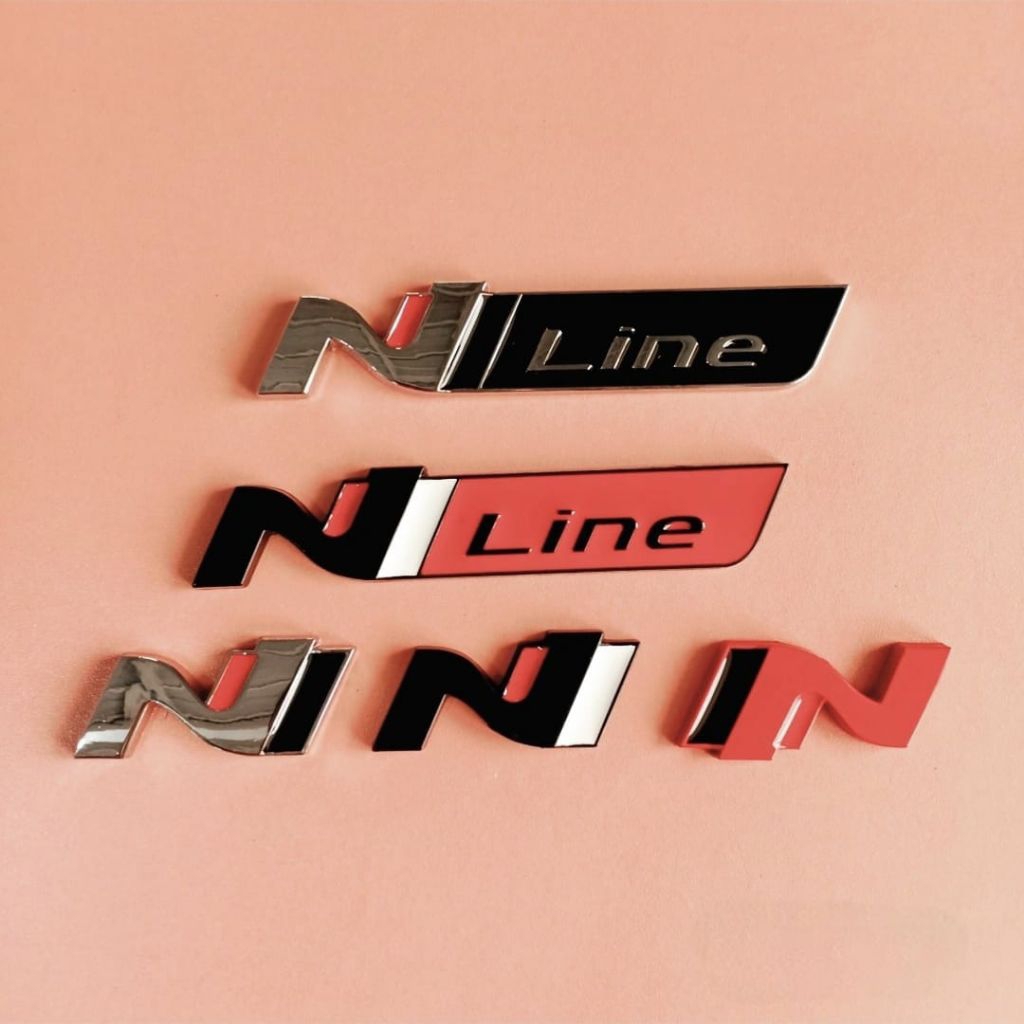 Original ขนาด Nline N line โลโก้สัญลักษณ์สําหรับ hyundai N turbo creta santafe i30 i20 i10 avega tuc