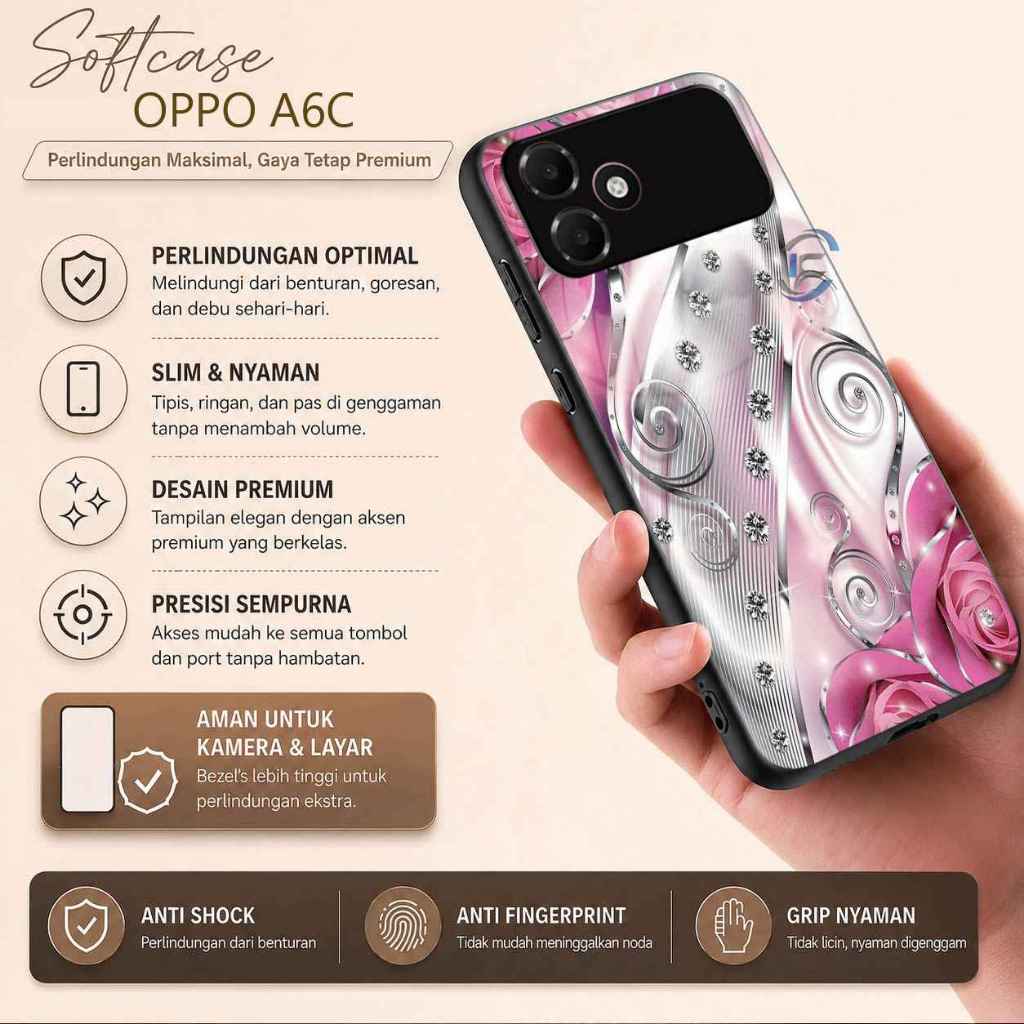 เคส HP Oppo A6C - Softcase Glass Shiny Glass สําหรับ OPPO A6C - เคสโทรศัพท์ Oppo A6C - K85