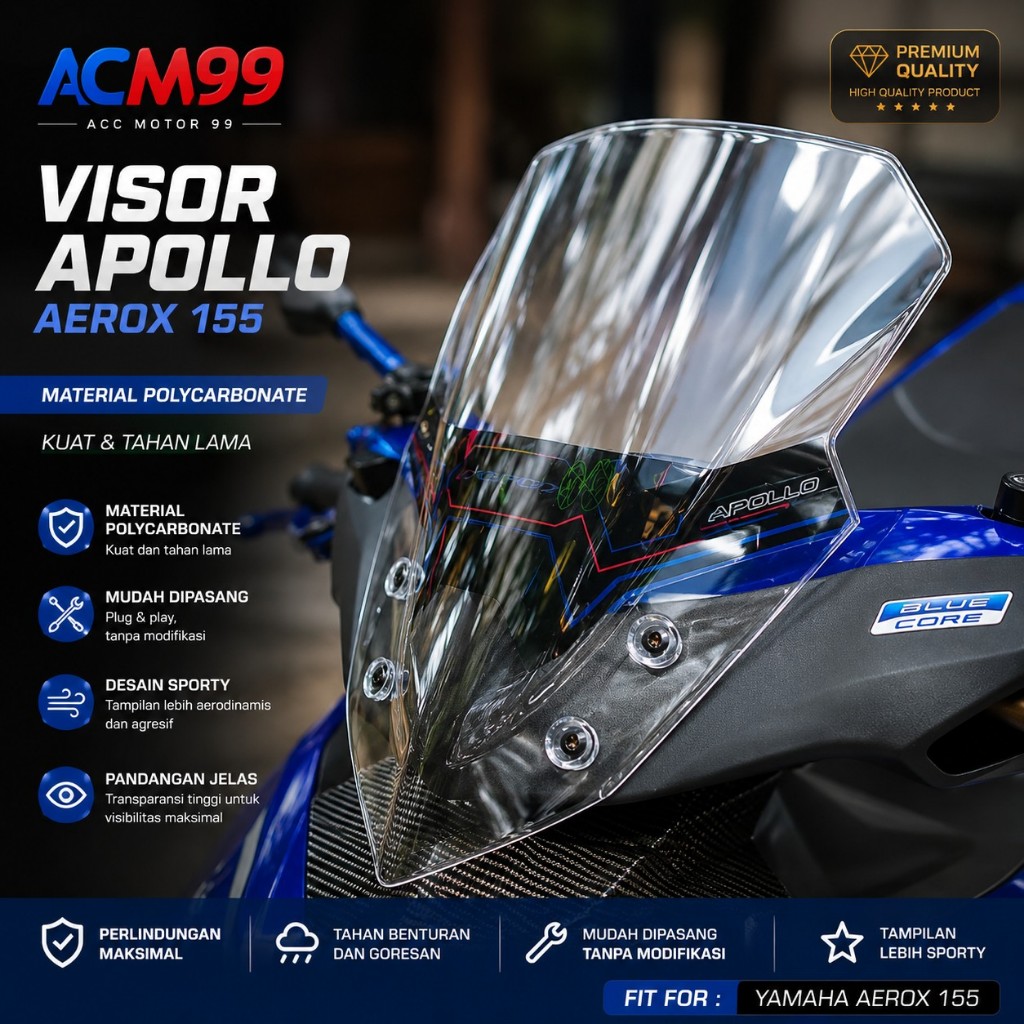 กระบังหน้า Aerox 155 Nemo Type Apollo