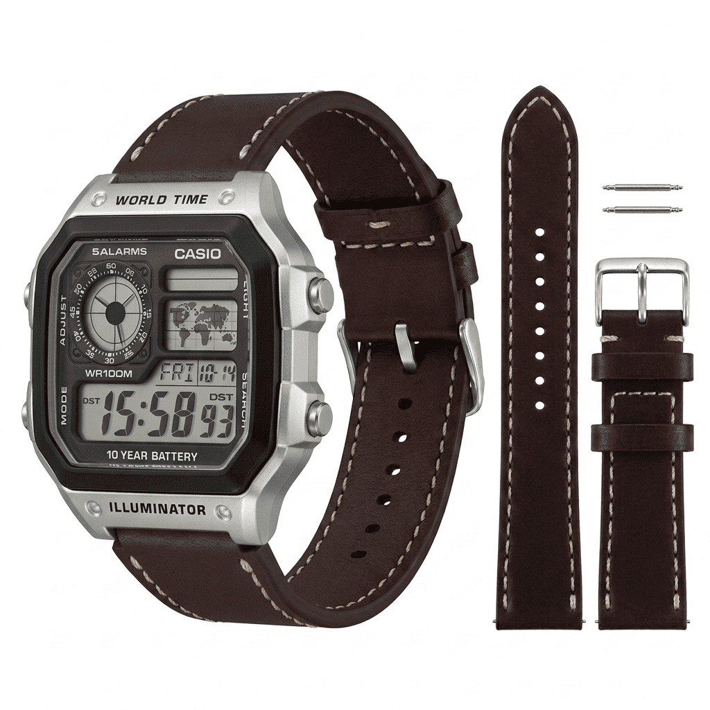 Casio AE-1200WHL-5AVDF 1300 F 108 สายนาฬิกาหนัง