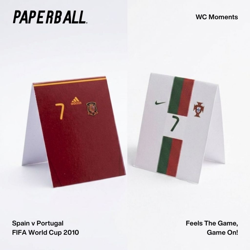 สเปน v Portugal FIFA World Cup 2010 WC Moments Paperball Football Paper