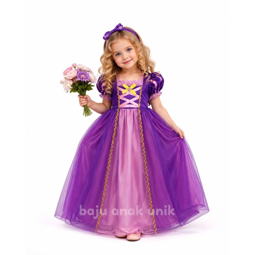 BAJUANAKUNIK / CHILDRENS RAPUNZEL COSTUME / CHILDRENS PRINCESS DRESS / RAPUNZEL PRINCESS COSTUME / R