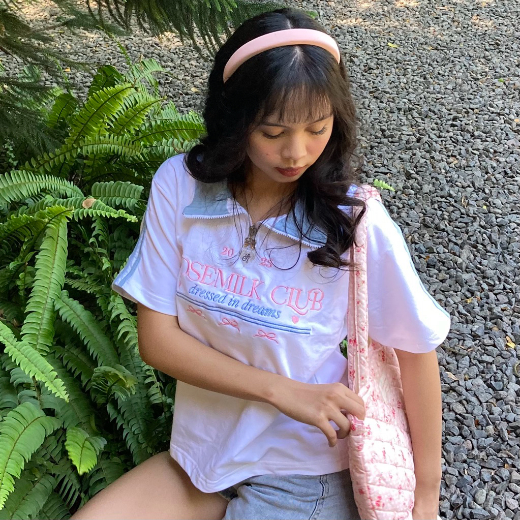 Aristella Rosemilk Club Polo Half Zip Sweater