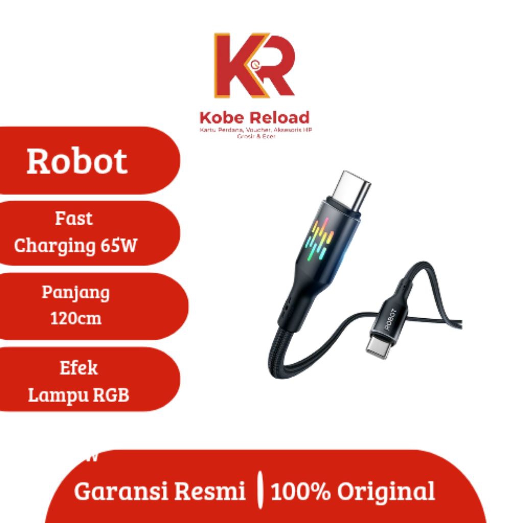 RGBCC120 Robot PD Cable Type C to Type C 60W 120cm
