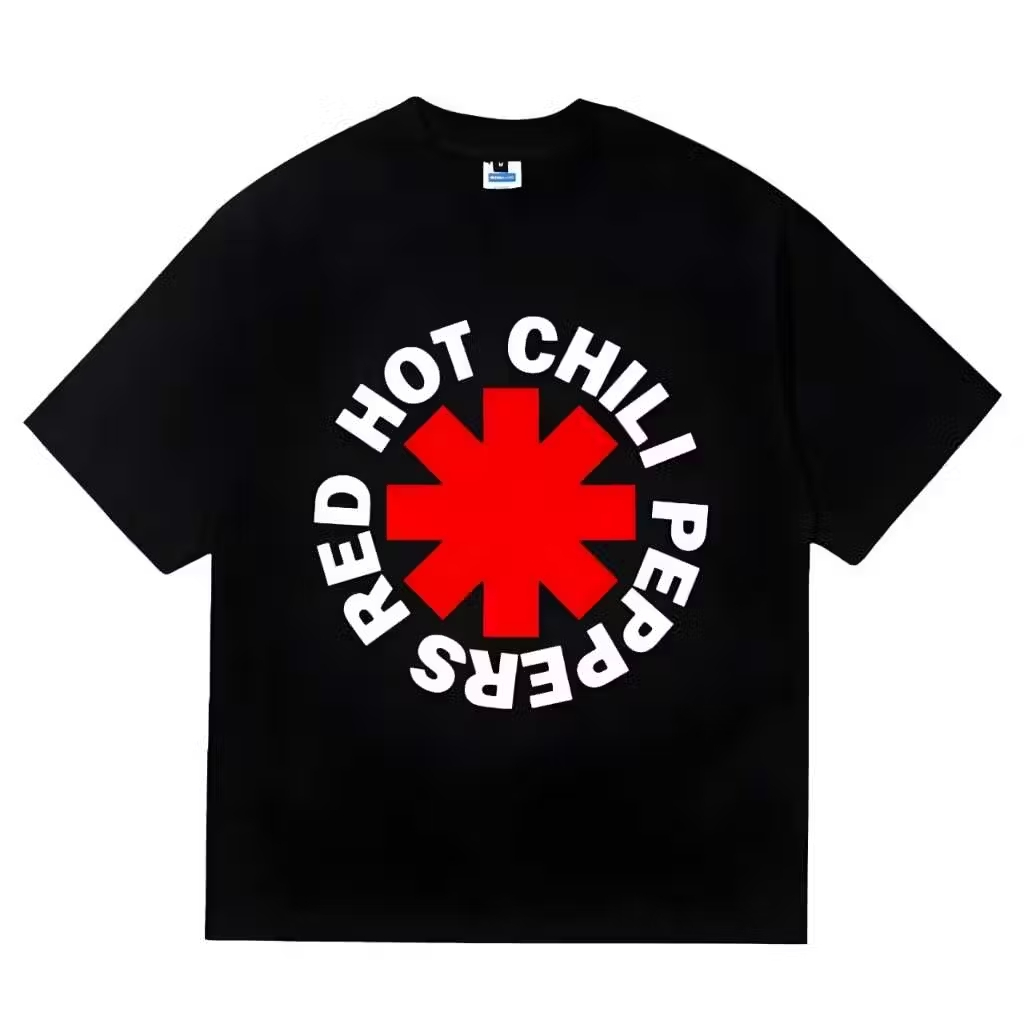 Elpizo เครื่องแต่งกาย Vintage เสื้อยืด RHCP LOGO เสื้อยืดแขนสั้นสําหรับผู้ชายและผู้หญิงผ้าฝ้ายหวี 24
