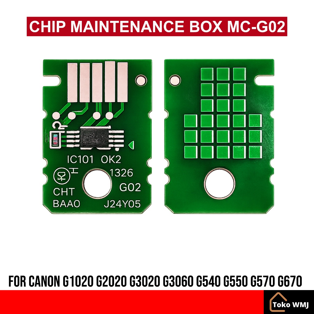 กล่องบํารุงรักษาชิป MC-G02 MCG02 เครื่องพิมพ์ Canon G1020 G2020 G3020 G3060 G540 G550 G570 G670 - ให