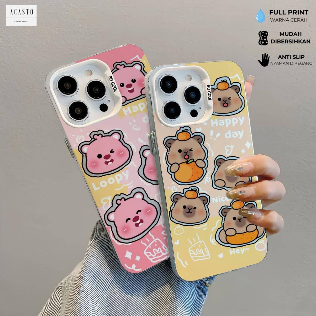 LOOPY CAPYBARA CASING สําหรับ XIAOMI REDMI หมายเหตุ 7 PRO 8 9 10 10S 11S 11 12 13 14 15 PRO 15 PLUS 